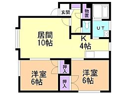 ハイツマロン 2LDKの間取図画像