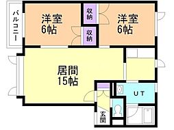 エーステックいしやま 2LDKの間取図画像