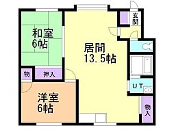 ハイツ第2クラークヒル 2LDKの間取図画像
