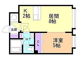 アールフリー真栄21 1LDKの間取図画像