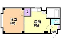 シルバーパールストリート 1階1DKの間取り