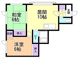 レジデンス平岸312 2LDKの間取図画像