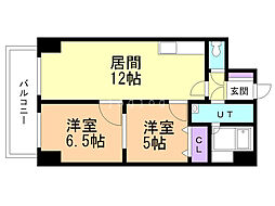 コートロティ美しが丘美しが丘メディカル 2LDKの間取図画像