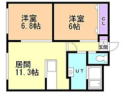 Ｗｈｉｔｅ　Ｍｏｔｈｅｒｓ 3階2LDKの間取り