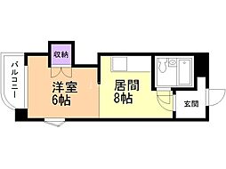 カーサ宮北 4階1LDKの間取り