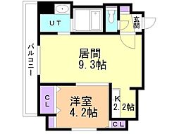 グランドジョラス美園 7階1LDKの間取り