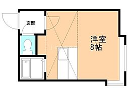 エスポワール清田 ワンルームの間取図画像