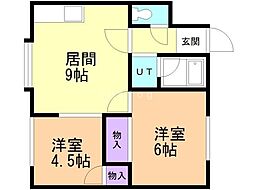 カナルコート1 2LDKの間取図画像