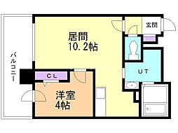 ビブレス月寒中央ステーション 3階1LDKの間取り
