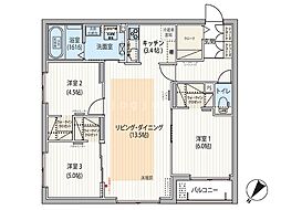 札幌市豊平区月寒東一条15丁目マンション 3LDKの間取図画像