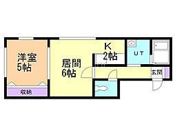 S&S55 1LDKの間取図画像