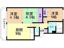シャトー和田 3DKの間取図画像