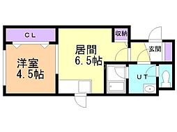 ステラレジデンス南沢 1DKの間取図画像