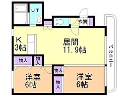 間取図画像 2LDK