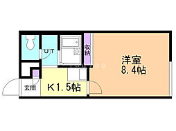 レオパレスエスポワールハイム 1Kの間取図画像