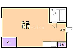 パークコート中の島 ワンルームの間取図画像