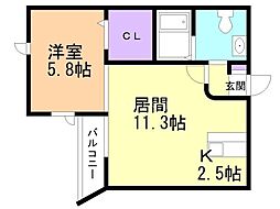間取図画像 1LDK
