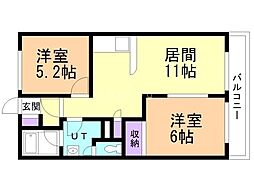 パレスときわ 2LDKの間取図画像