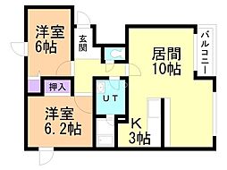 間取図画像 2LDK