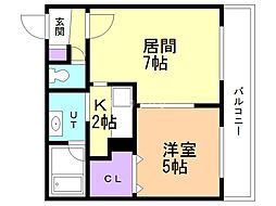 CITYPLAZA澄川 1LDKの間取図画像