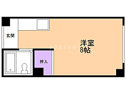 クリスタル村川 ワンルームの間取図画像