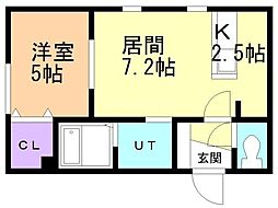 ウェリナ月寒西 1LDKの間取図画像