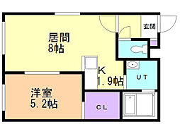 ル・コンフォール 1LDKの間取図画像