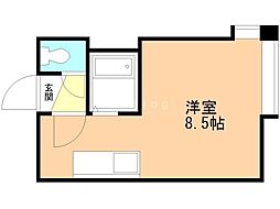 きらり豊平 ワンルームの間取図画像