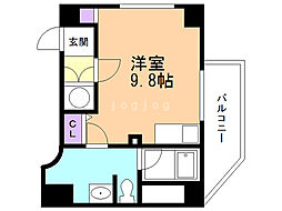 リオビスタ ワンルームの間取図画像