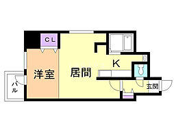 パークヒルズ豊平11 1DKの間取図画像