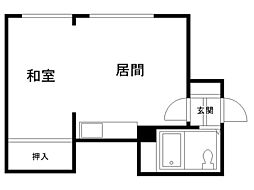 アーバンハイツK-1 1LDKの間取図画像