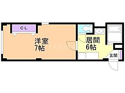 フェアリー・テイル 1DKの間取図画像