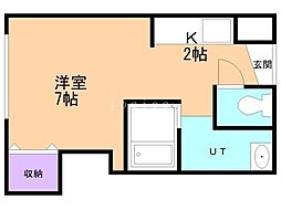 メゾンドシャルム 1Kの間取図画像