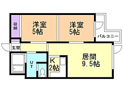 ディオステージ平岸 2LDKの間取図画像