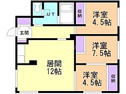 第5コスモハイツ 3LDKの間取図画像