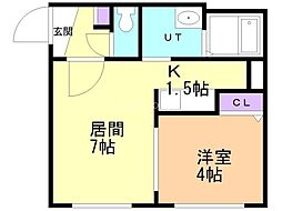 ラフィーネ澄川3 1LDKの間取図画像