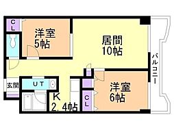 ティアラリヴァーサイド福住 2LDKの間取図画像