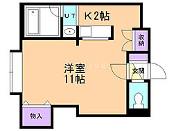 ハーベスト6 1Kの間取図画像