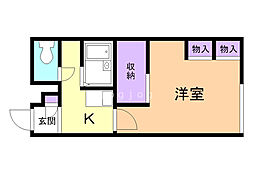 レオパレス美園フェニックス 1Kの間取図画像