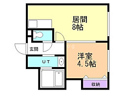 リデーレ菊水 1LDKの間取図画像