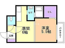 エクセレントハウス豊平37 1DKの間取図画像