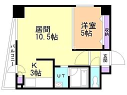 アプフェル美園 1LDKの間取図画像