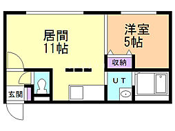 フェリーチェ 1LDKの間取図画像