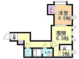 MAHALOOHASHIGAKUENMAE 1LDKの間取図画像
