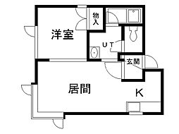 コーポジュネス 1LDKの間取図画像