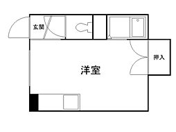 コスモガーデン ワンルームの間取図画像