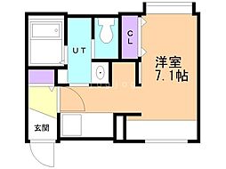 札幌市豊平区豊平四条13丁目マンション 1Kの間取図画像