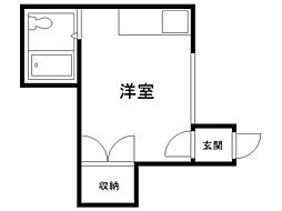 コーポ誠 ワンルームの間取図画像
