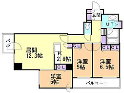 プランドール福住 3LDKの間取図画像