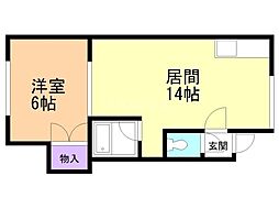 カルチェラタン 1LDKの間取図画像